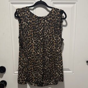 LOFT Animal Print Sleeveless Blouse